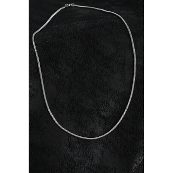 316L Çelik Örme Zincir Model Gümüş Renk Erkek Kolye