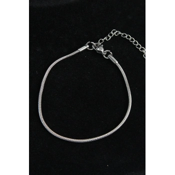 316L Çelik Oval İtalyan Model Gümüş Renk Erkek Bileklik