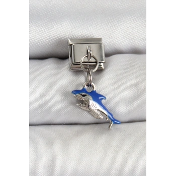 316L Çelik Sallantılı Köpekbalığı Model Gümüş Renk Nomination Charm