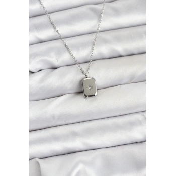 316L Çelik Zincir Gümüş Renk Minimal Kutup Yıldızı Model Kadın Kolye