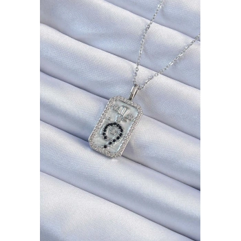 316L Çelik Zincir Gümüş Renk Zirkon Taşlı Minimal Papatya Figürlü Tarot Kolye