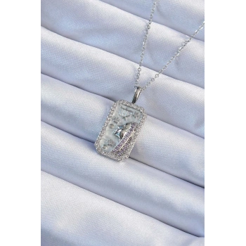 316L Çelik Zincir Gümüş Renk Zirkon Taşlı Yüz Figürlü Tarot Kolye