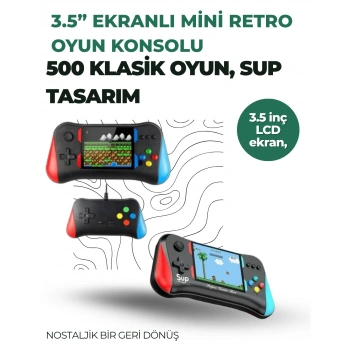 3.5 İnç Ekranlı Klasik Oyun Konsolu – 500 Dahili Oyun