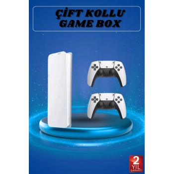 3D Çift Oyun Kollu 4K HD Ekran Nostaljik 20.000 Oyunlu Beyaz Game Box