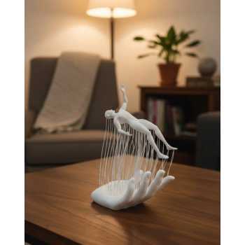 3D El İnsan Figürü Beyaz Modern Sanatsal Dekoratif Biblo