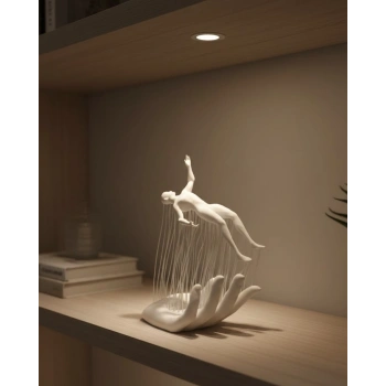 3D El Üzerinde İnsan Figürü Beyaz Minimal Masa Üstü Dekor