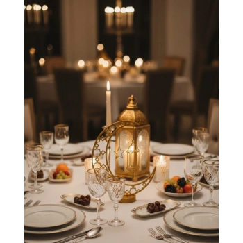 3D Hilal Dekorasyonu Özel Baskı Premium Tasarım