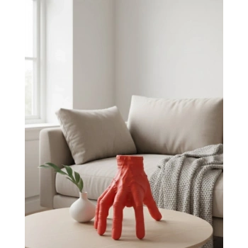 3D Kırmızı El Dekor 17x16 cm Gotik ve Modern Tasarım Obje