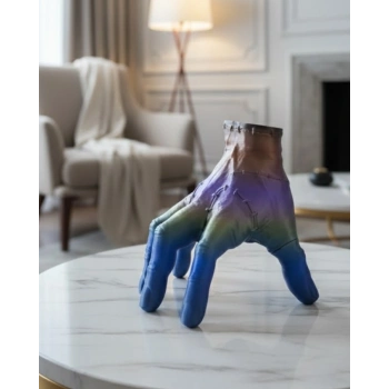 3D Multicolor El Biblo 27x22 cm Sanatsal ve Dikkat Çekici Dekor