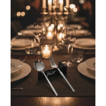 3D Özel Baskı 6’lı Kaşık Çatal Sunum Standı Şık Masa Düzenleyici