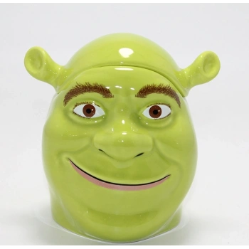 3D Shrek Tasarımı Porselen Kupa Bardak (Büyük Boy)
