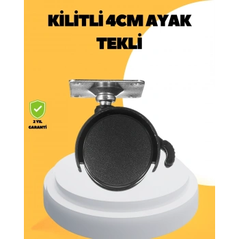 4 cm Kilitli Mobilya Tekerleği Tekli Sessiz ve Dayanıklı