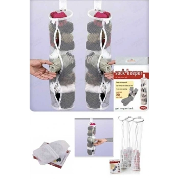 5 Adet Dolap İçi Asılabilir Temiz Çorap Düzenleyici Çorap Filesi Askılık