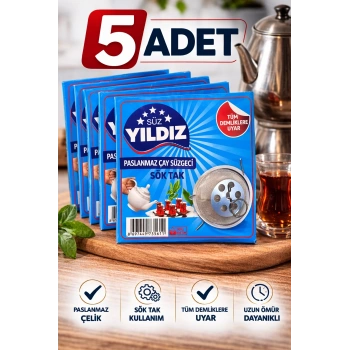 5 Adet Paslanmaz Çelik Çaydanlık Demlik Süzgeci Sök Tak Çay Süzgeci Tüm Demliklere Uyumlu Çaydanlık Filtresi