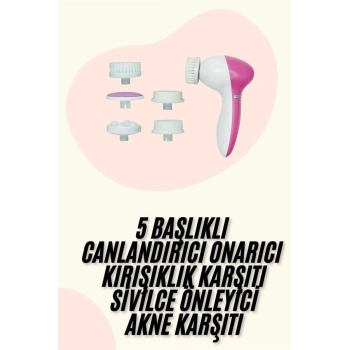 5 Başlıklı Titreşimli Cilt Temizleme Seti Canlandırıcı ve Onarıcı