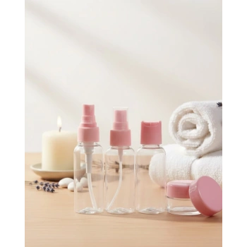 5 Parça Seyahat Boy Kozmetik Seti Şeffaf Düzenleyici