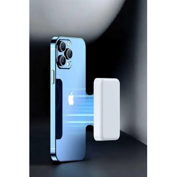 5000 Mah İOS Uyumlu Magsafe Kablosuz Şarj Hızlı Şarj Desteği