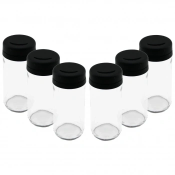 6 PARÇA CAM BAHARATLIK TUZLUK PLASTİK KAPAK 225 ML