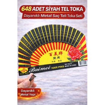 648 Adet Siyah Tel Toka Saç Tokası – Dayanıklı Metal Profesyonel Saç Teli Toka Seti