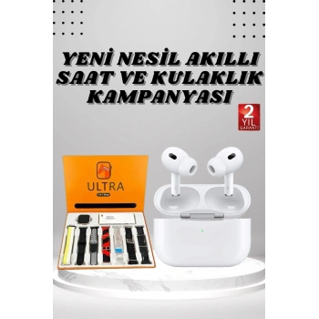 7 Kordonlu Akıllı Saat Ve Yeni Nesil Kulaklık Dokunmatik Ekran Android ve İOS Uyumlu