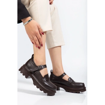 745-771 Kahve Günlük Yüksek Tabanlı Loafer Ayakkabı