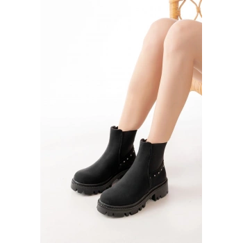 868-2005 Siyah Zümrüt Lastikli Günlük Kadın Bot