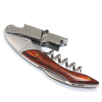 Ahşap Saplı Profesyonel Çelik Tirbuşon Ve Çok Fonksiyonlu Şarap Açacağı