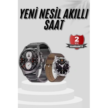 Akıllı Saat Çelik Kordon Çağrı Cevaplama Amoled Ekran Titreşimli Uyku ve Sağlık Takibi