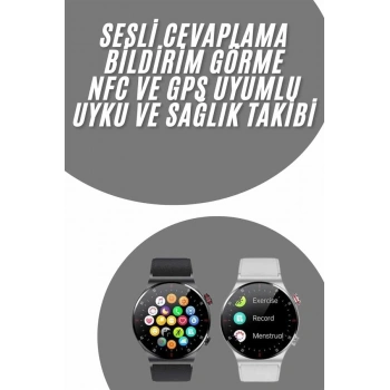 Akıllı Saat Uyku ve Sağlık Takibi NFC Uyumlu Bluetoooth Bağlantılı Android İOS Uyumlu