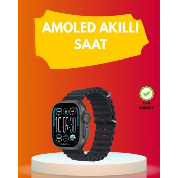 AMOLED Ekran 49mm Ultra Tasarım 3 Kordonlu Akıllı Saat