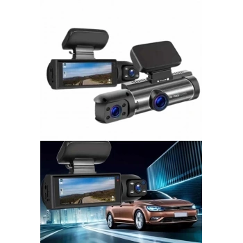 Araç İçi Full Hd Kamera Ön ve Arka Kameralı Ekranlı Araç Kamerası