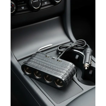 Araç İçi Güç Dağıtıcı 4 Çakmaklık 2 USB 1 Type C Şarj Ünitesi