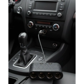 Araçlar İçin 4’lü Çakmak Çoklayıcı Type C USB ve Koruma Sistemli