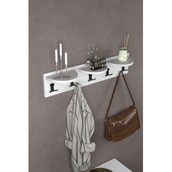 Askılık Duvar Elbise Askılığı Portmanto 80 Cm Beyaz