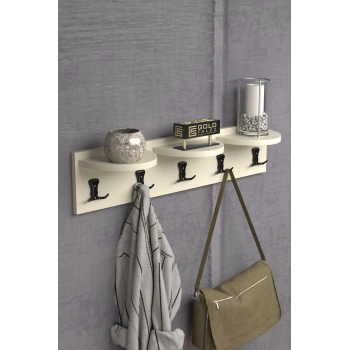 Askılık Duvar Elbise Askılığı Portmanto 80 Cm Krem