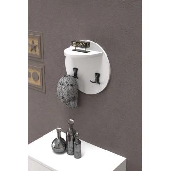 Askılık Duvar Elbise Askılığı Portmanto Üstü Beyaz