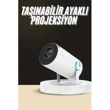 Ayaklı Projeksiyon Taşınabilir Mini Projektör Sinema Projektörü Android