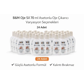 B&M Oje Sil 70 ml Asetonlu Oje Çıkarıcı Güçlü Formül 24 ADET