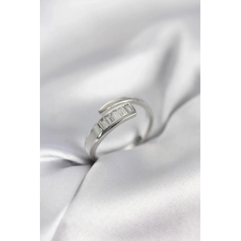 Baget Zirkon Taşlı Gümüş Renk Kadın Yüzük