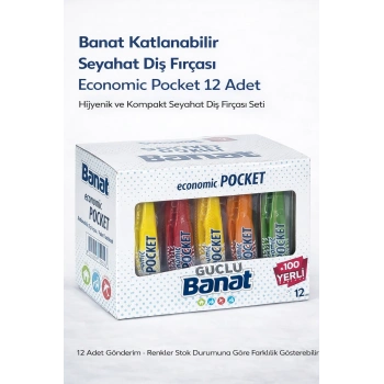 Banat Katlanabilir Seyahat Diş Fırçası Economic Pocket 12 Adet Taşınabilir Kompakt Tasarım