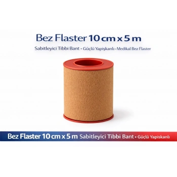 Bez Flaster 10 cm x 5 m Sabitleyici Tıbbi Bant Kahverengi Bez Flaster Güçlü Yapışkanlı 1 Adet