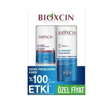 Bioxcin Aqua Kepek Karşıtı Termal Şampuan 300 ml + Yoğun Kepek Karşıtı Termal Şampuan 200 ml