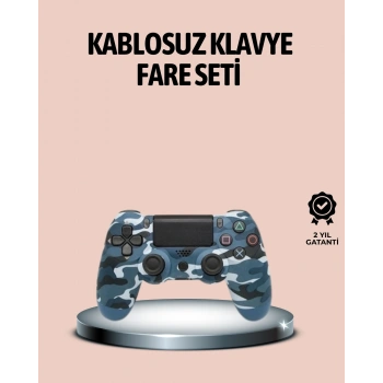 Bluetooth Kablosuz PS4 Gamepad Çift Motorlu Siyah Controller