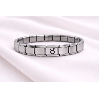 Boğa Burcu Çelik Nomination Bileklik | ? Burç Simgeli Paslanmaz Çelik Kadın Erkek Bileklik