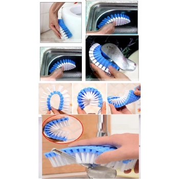 Bükülebilir  Esnek Kenar Köşe Lavabo Temizleme Fırçası Banyo Mutfak Fırçası