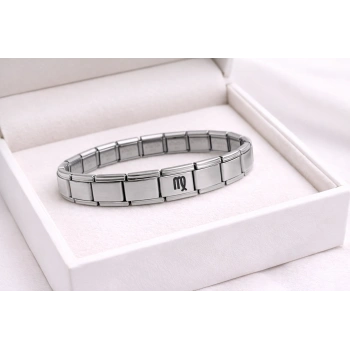 Çelik Nomination Bileklik Başak Burcu | Paslanmaz Çelik Burç Bilekliği | Zarif ve Şık Tasarım