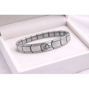 Çelik Nomination Bileklik Terazi Burcu | Paslanmaz Çelik Burç Charm Detaylı | Zarif ve Dengeli Tasarım