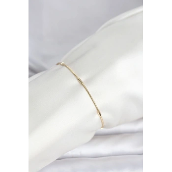 CM 14K Gold Renk Barlı Yılan Zincir Model Kadın Bileklik