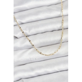 CM 14K Gold Renk Pirinç Gemi Zinciri Model Kadın Kolye