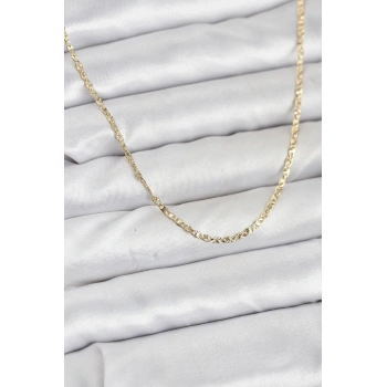 CM 14K Gold Renk Pirinç Lazer Model 60 cm Kadın Kolye